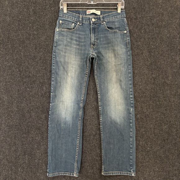 Levi's 505 Jeans Boys 16 Regular 28x28 Blue Straight Stretch Denim Medium Wash - Picture 1 of 12